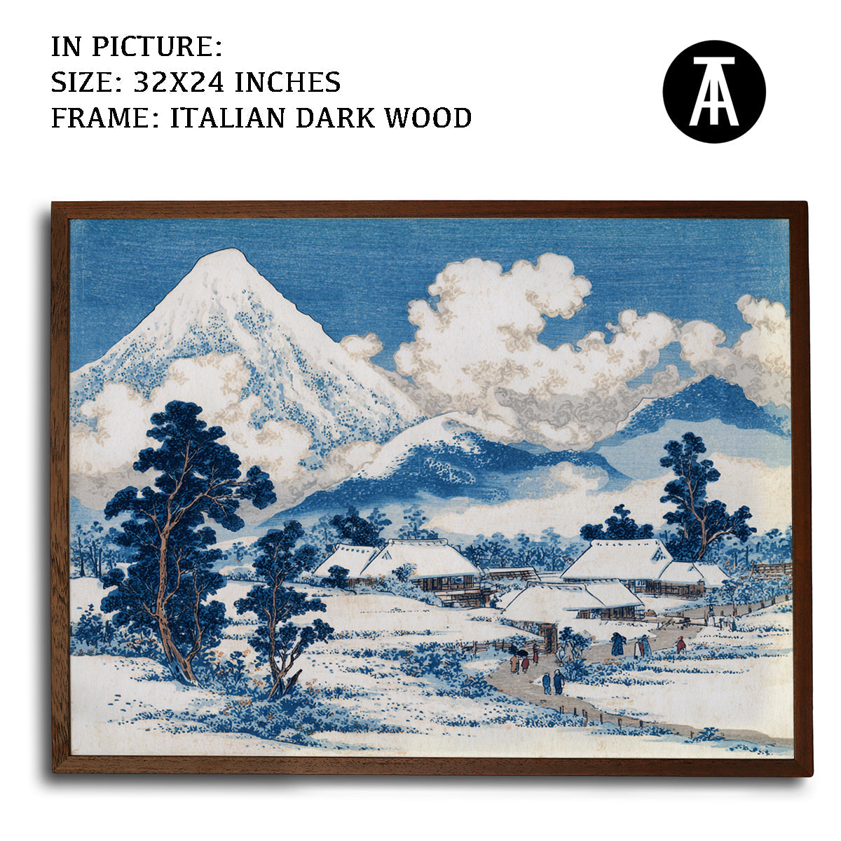 Artwork in Dark Wood Frame