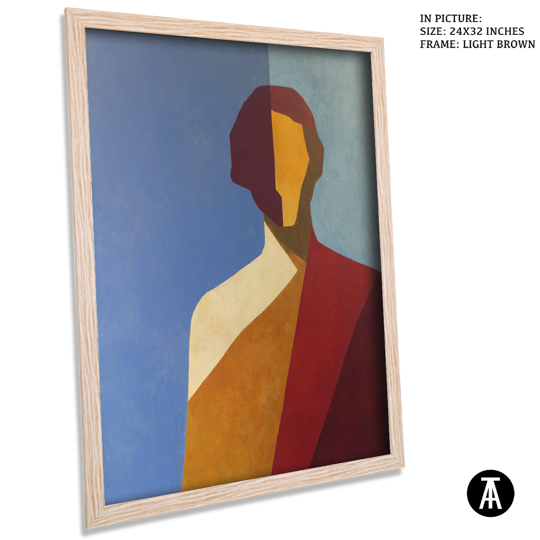 Artwork in Light Brown Frame