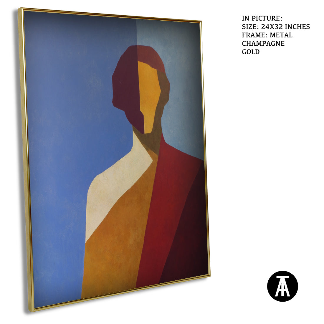 Artwork in Metal Champagne Gold Frame