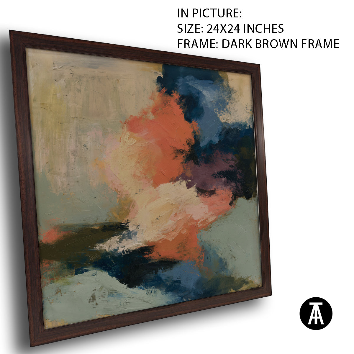 Artwork in Dark Brown Frame