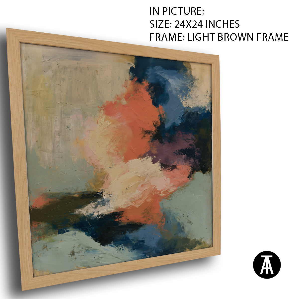 Artwork in Light Brown Frame