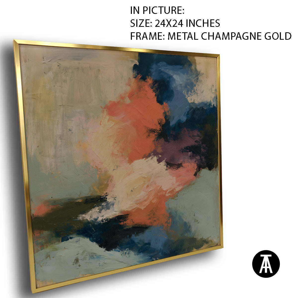 Artwork in Metal Champagne Gold Frame