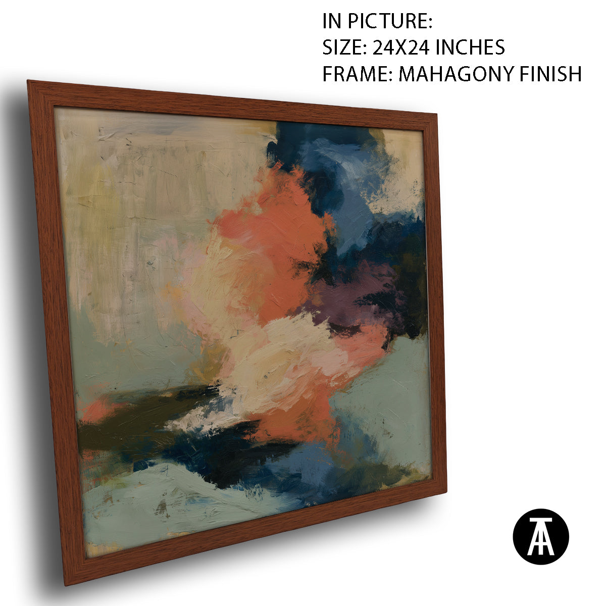 Artwork in Mahogany Finish Frame