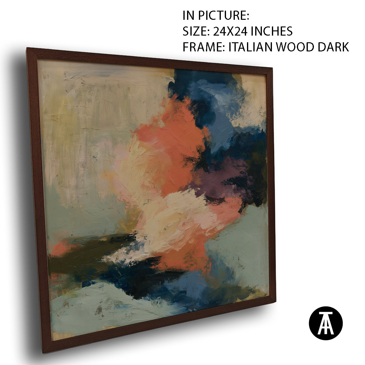 Artwork in Dark Wood Frame
