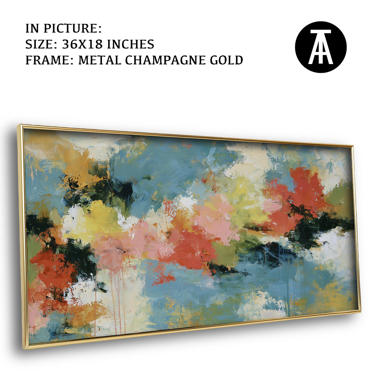 Artwork in Metal Champagne Gold Frame