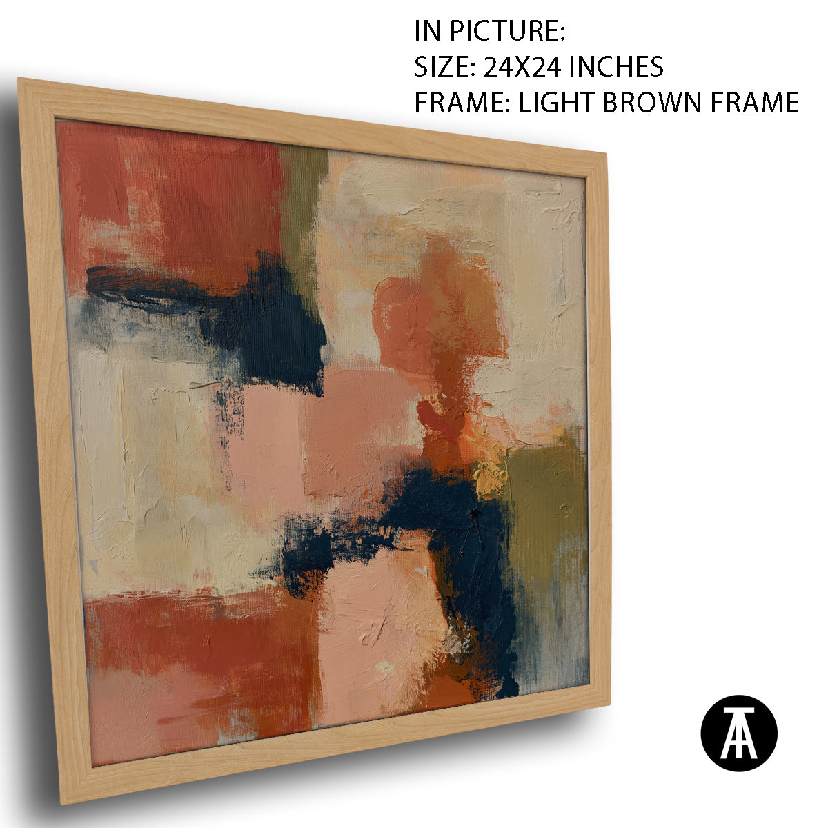 Artwork in Light Brown Frame