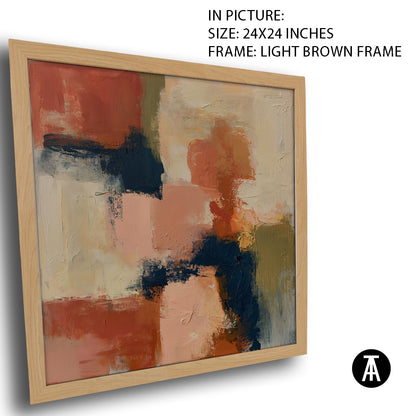 Artwork in Light Brown Frame