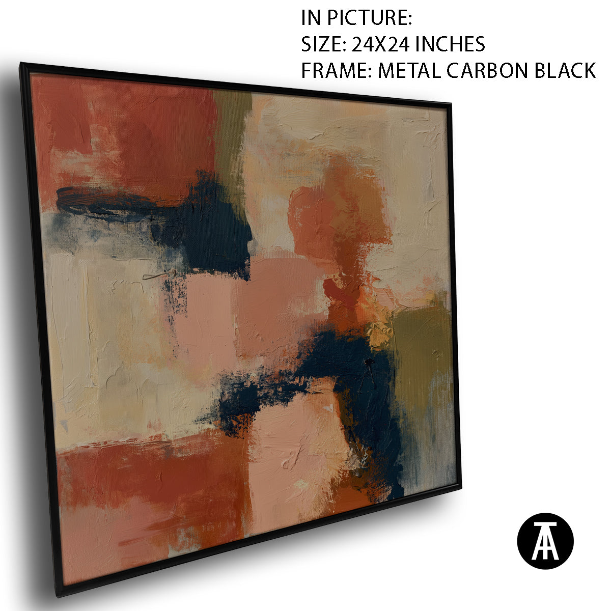 Artwork in Carbon Black Metal Frame
