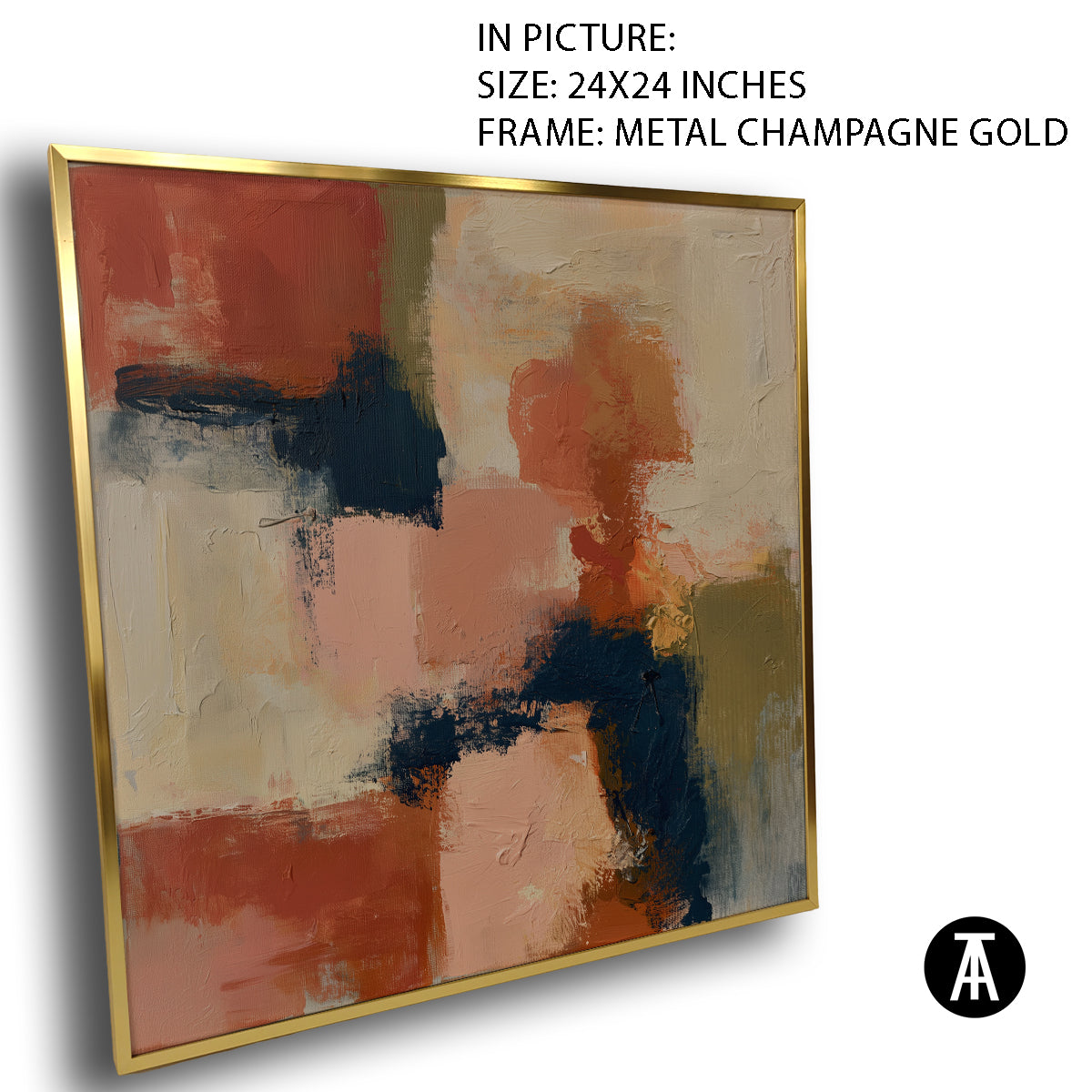 Artwork in Metal Champagne Gold Frame