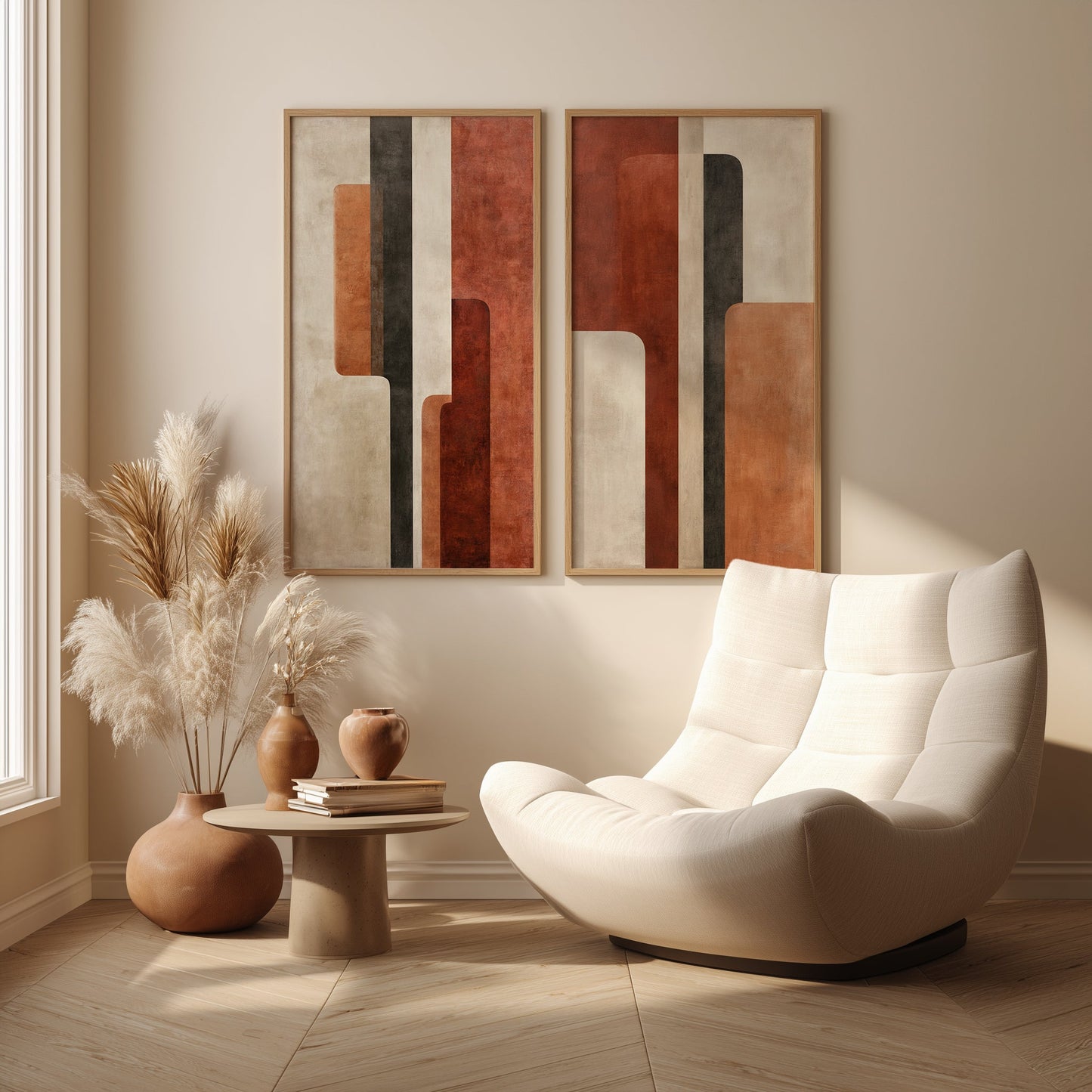 Bauhaus Abstract Painting in a Lifestyle Setting