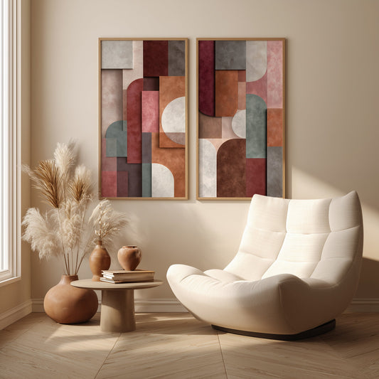 Bauhaus Abstract Painting in a Lifestyle Setting