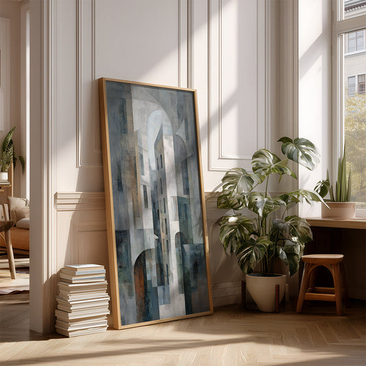 Panoramic Indian Painting in a Lifestyle Setting