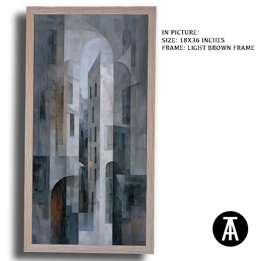 Artwork in Light Brown Frame