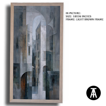 Artwork in Light Brown Frame