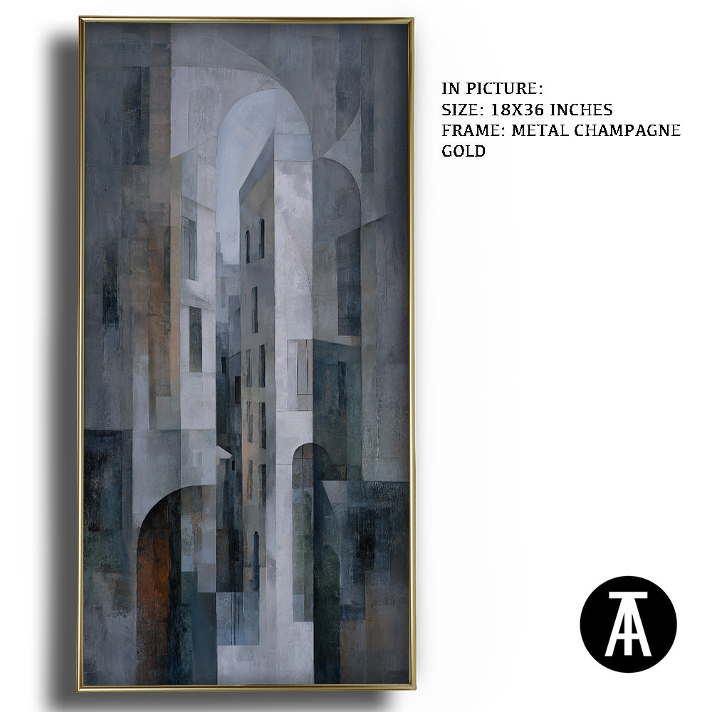 Artwork in Metal Champagne Gold Frame