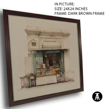 Artwork in Dark Brown Frame
