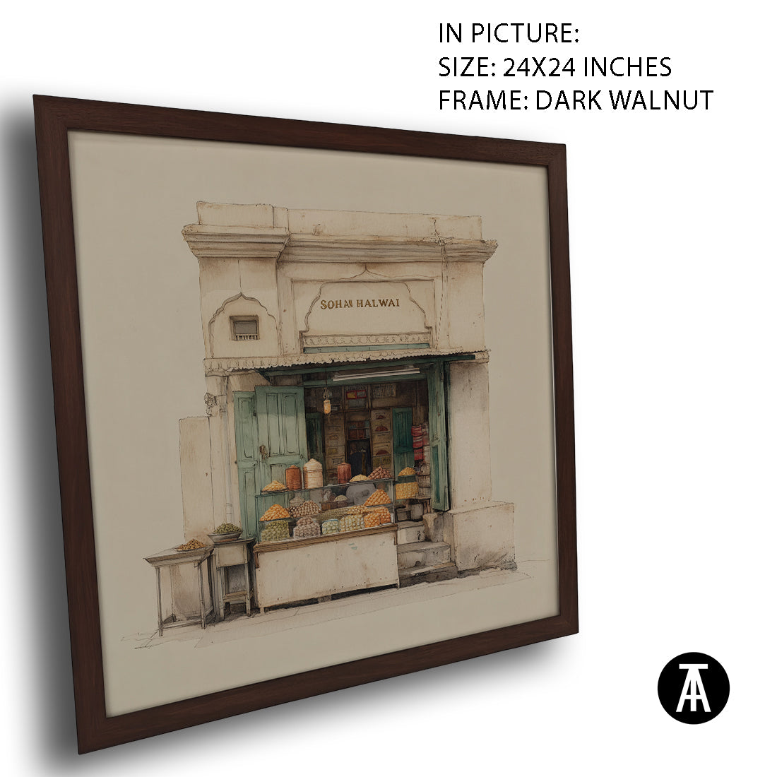 Artwork in Dark Walnut Frame