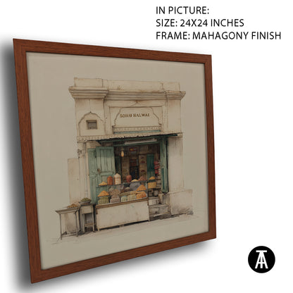 Artwork in Mahogany Finish Frame