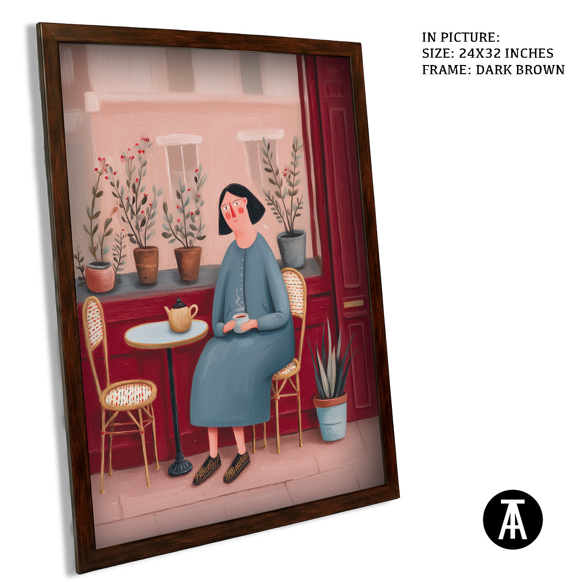 Artwork in Dark Brown Frame