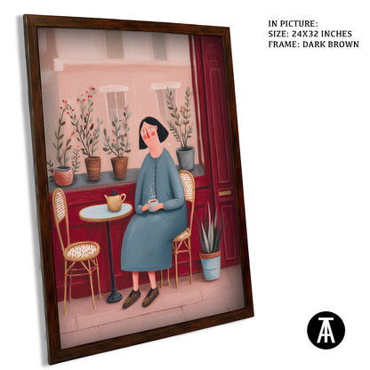 Artwork in Dark Brown Frame