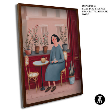 Artwork in Dark Wood Frame