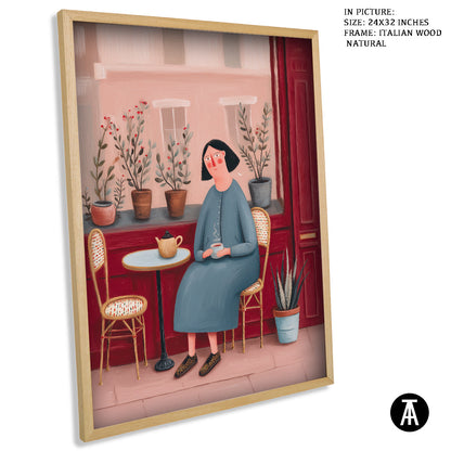 Artwork in Natural Wood Frame