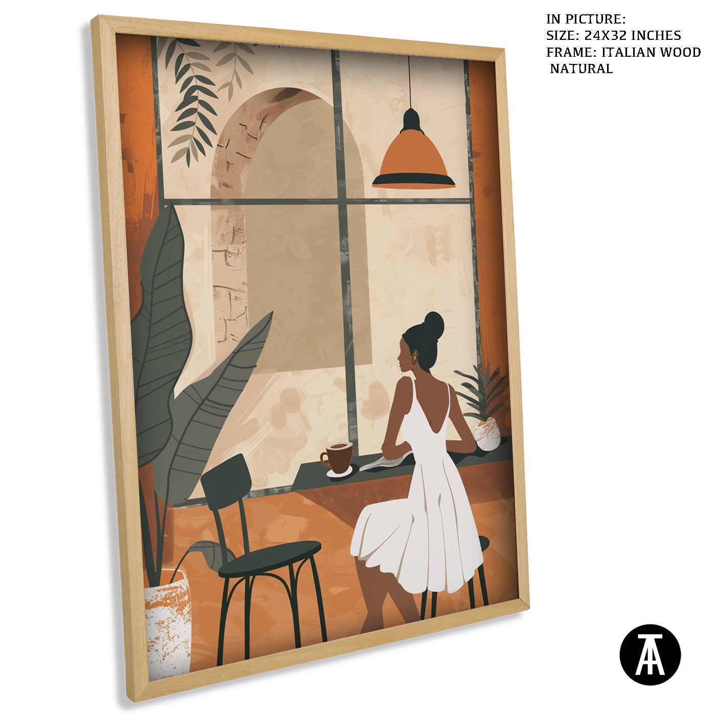 Artwork in Natural Wood Frame