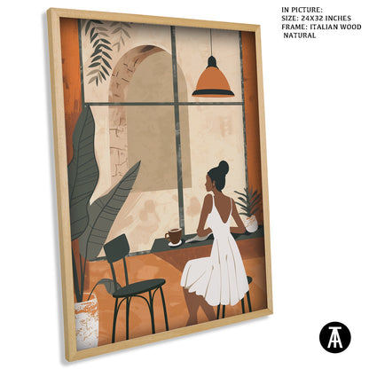 Artwork in Natural Wood Frame