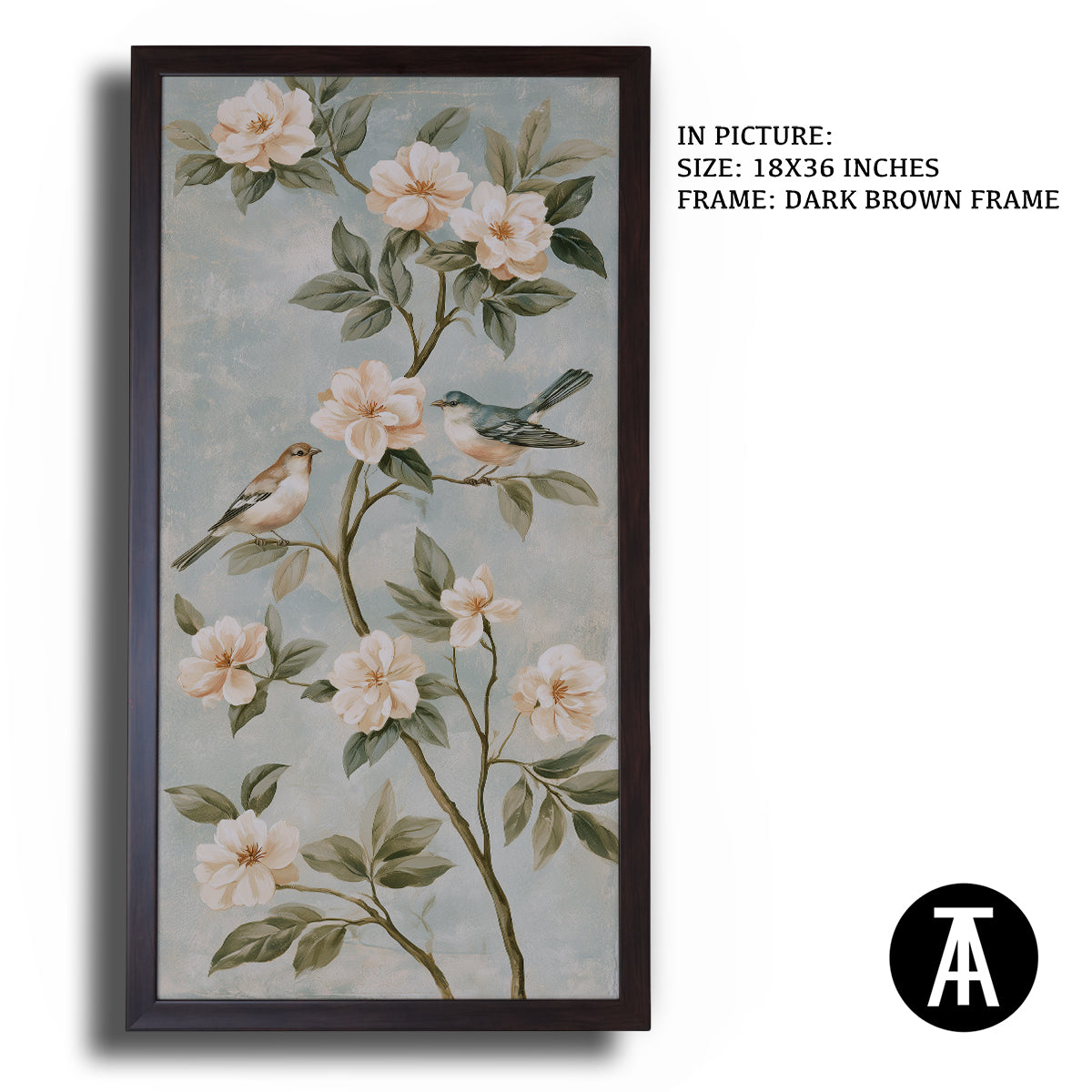 Artwork in Dark Brown Frame