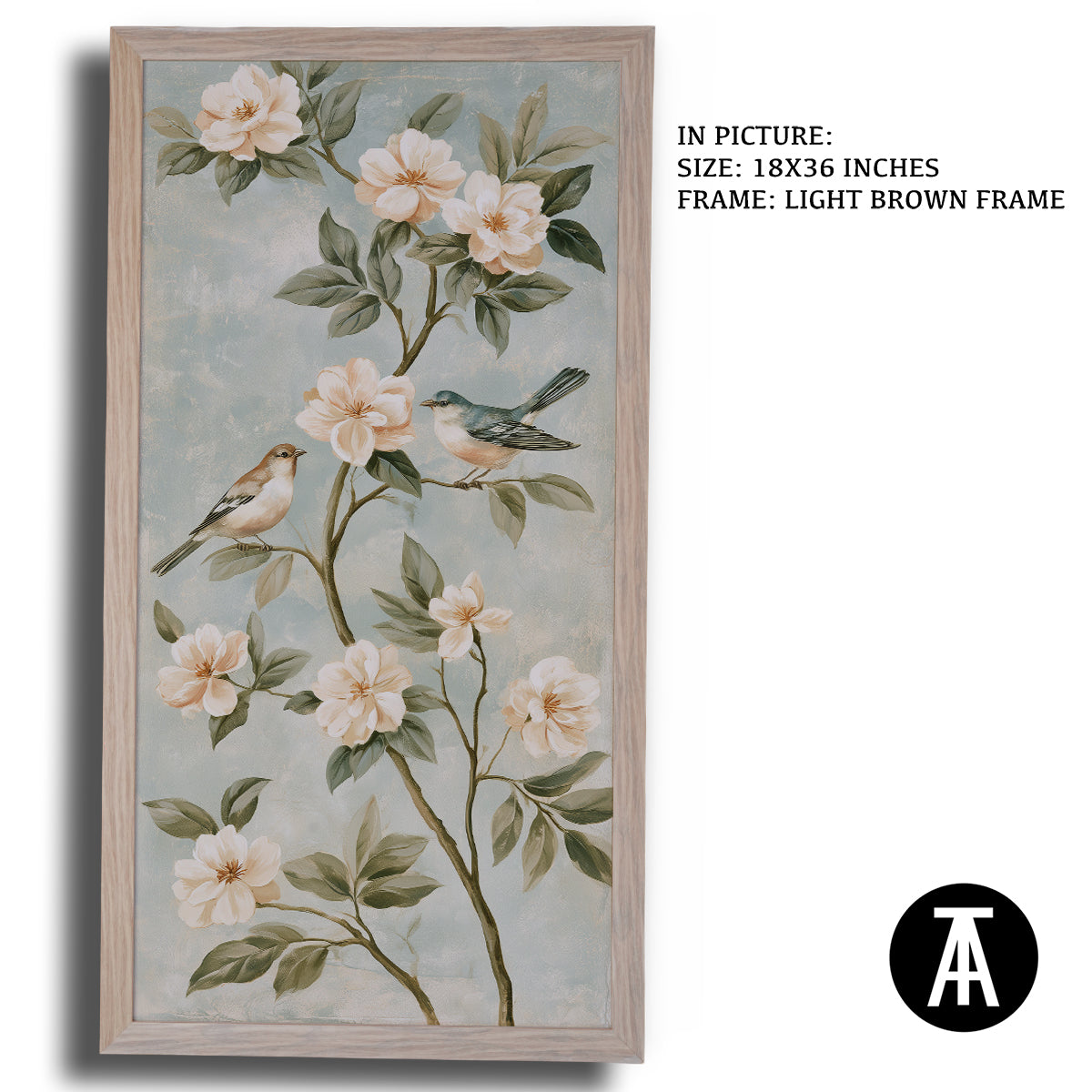 Artwork in Light Brown Frame