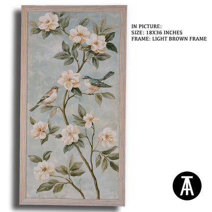 Artwork in Light Brown Frame