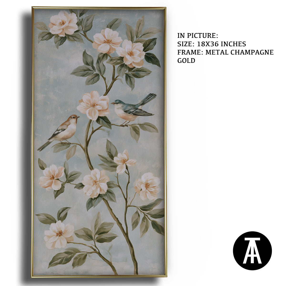 Artwork in Metal Champagne Gold Frame