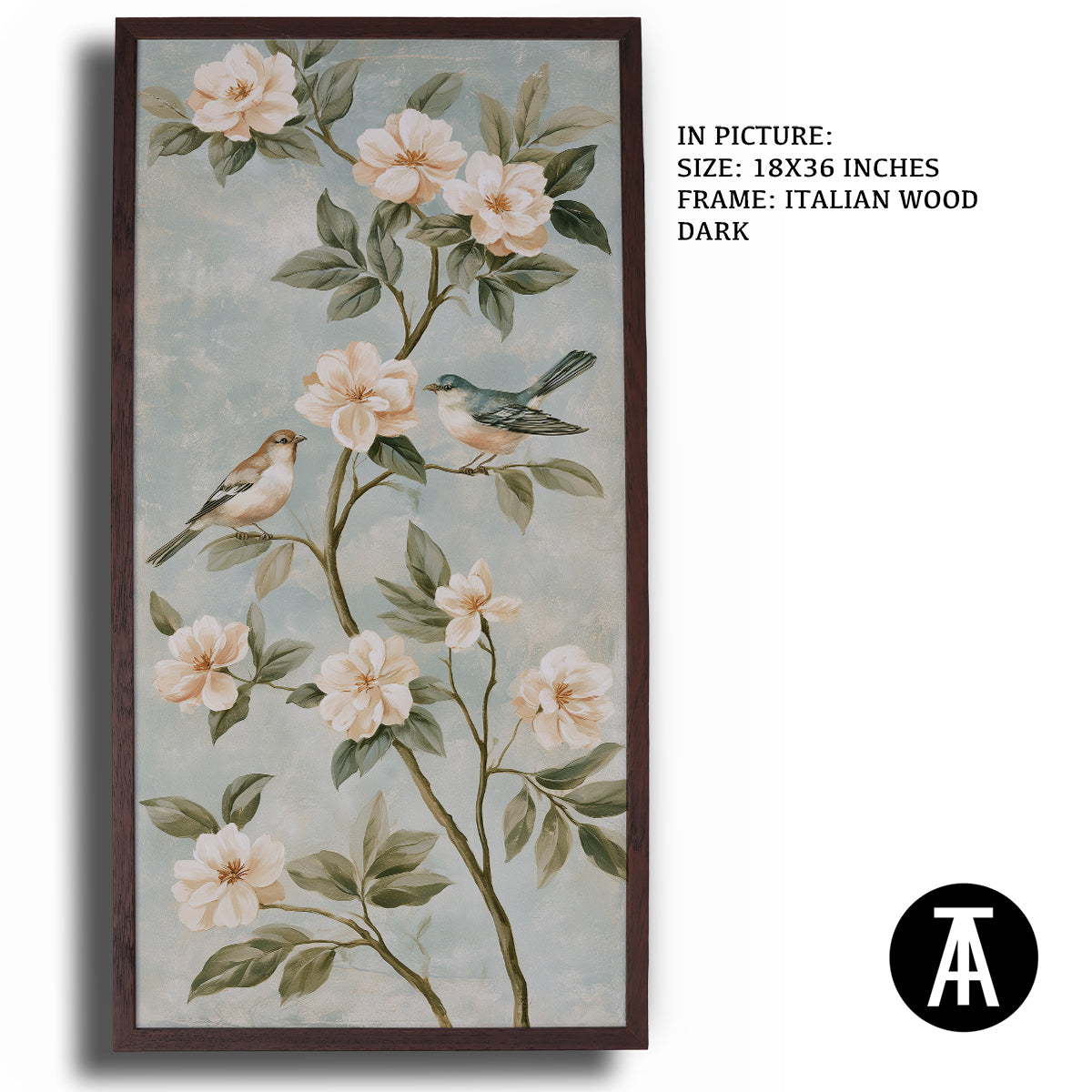 Artwork in Dark Wood Frame