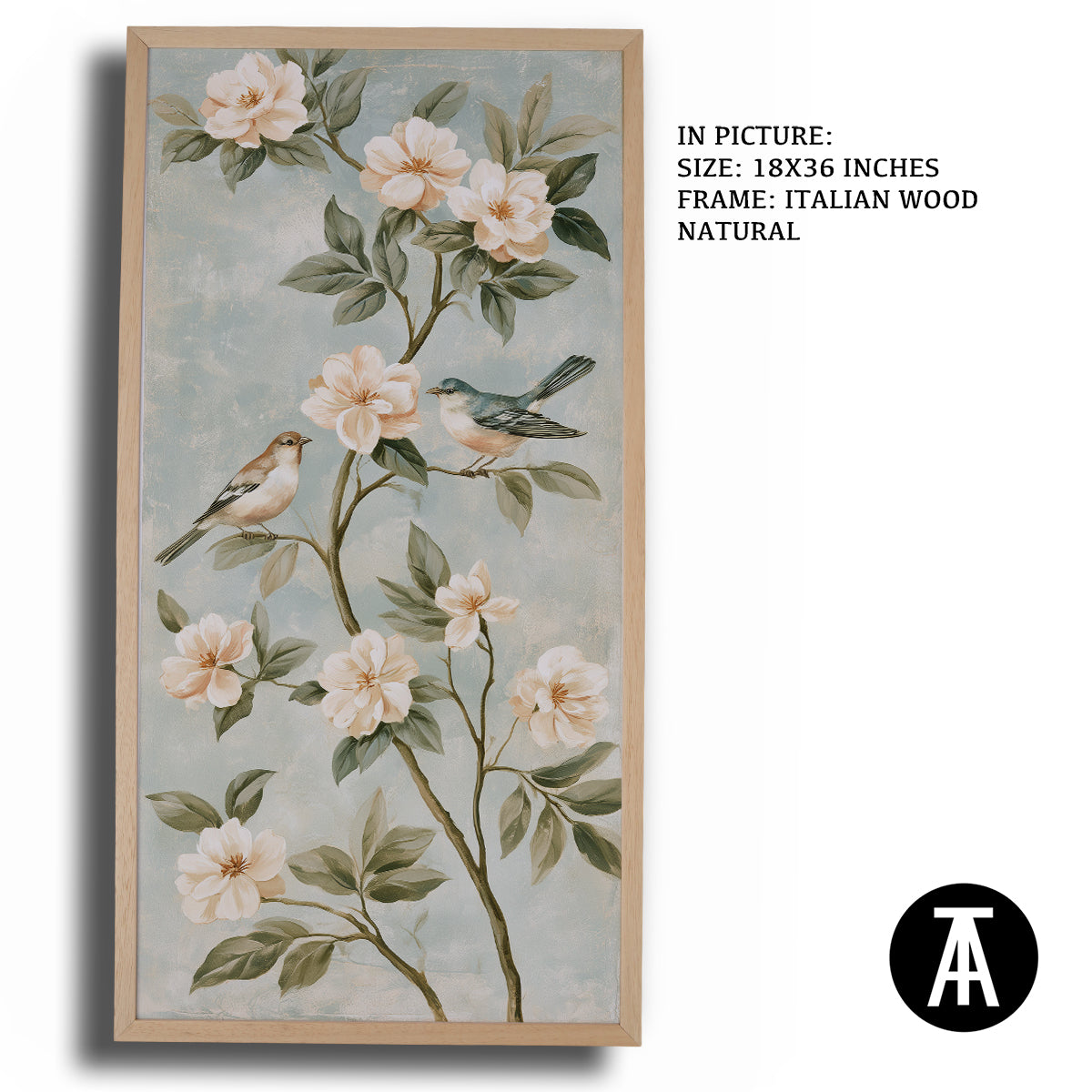 Artwork in Natural Wood Frame