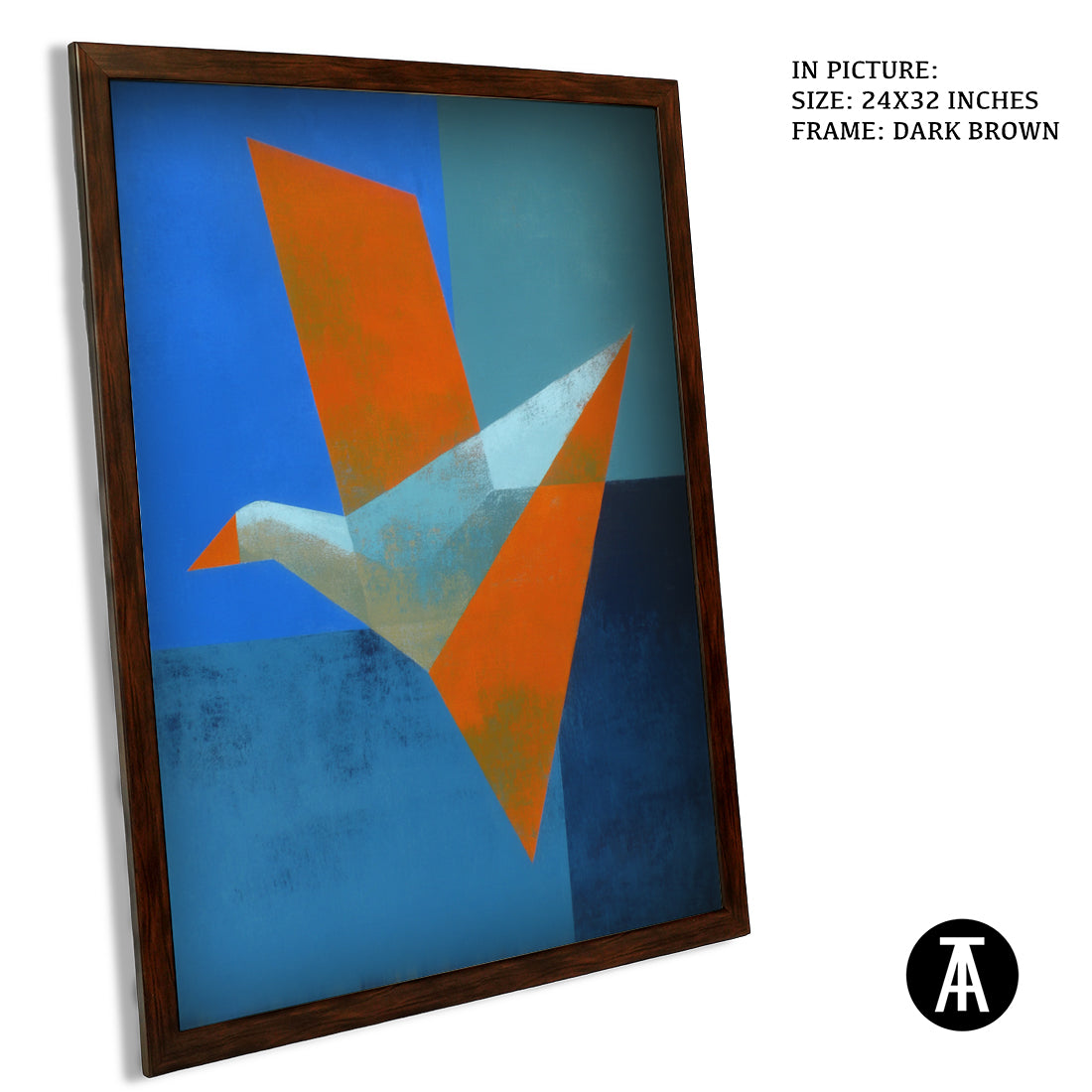 Artwork in Dark Brown Frame