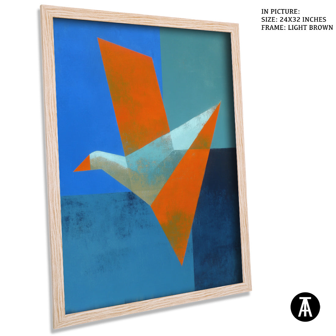 Artwork in Light Brown Frame