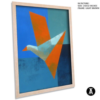 Artwork in Light Brown Frame