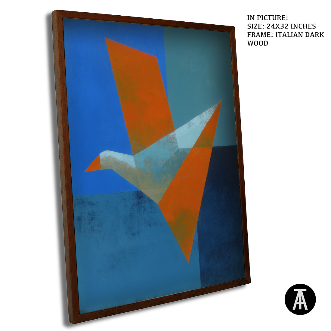 Artwork in Dark Wood Frame