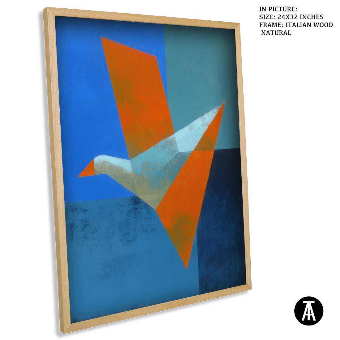 Artwork in Natural Wood Frame