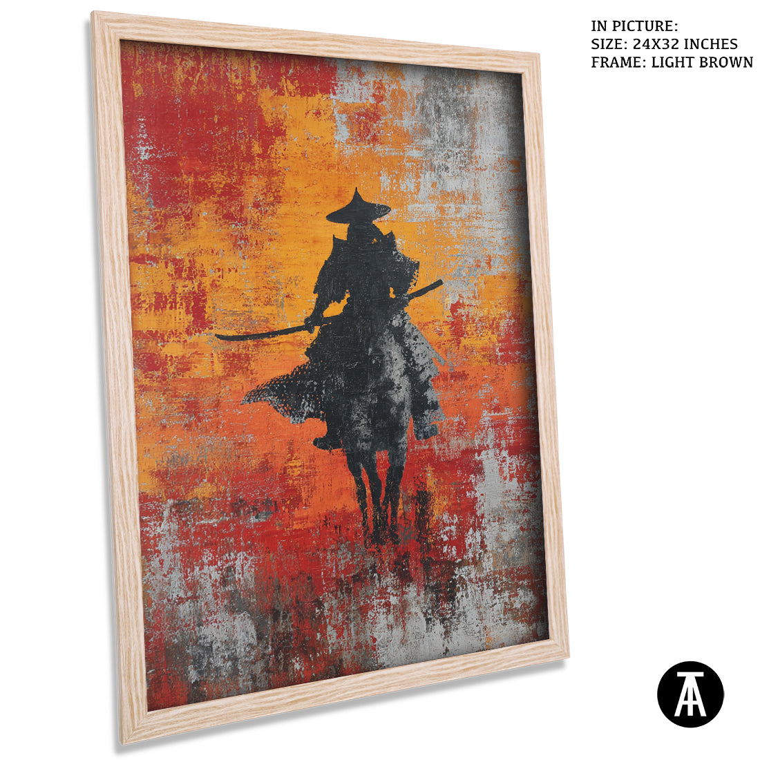Sample Artwork in Light Brown Frame