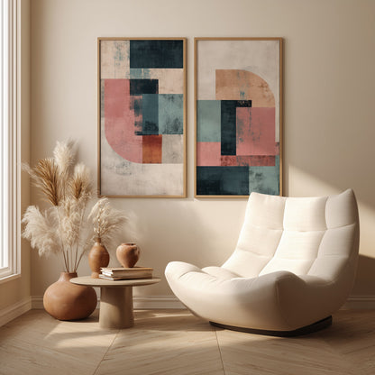 Bauhaus Abstract Painting in a Lifestyle Setting