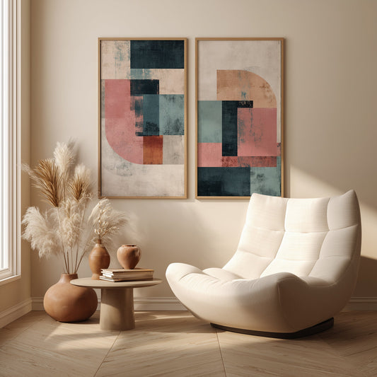 Bauhaus Abstract Painting in a Lifestyle Setting
