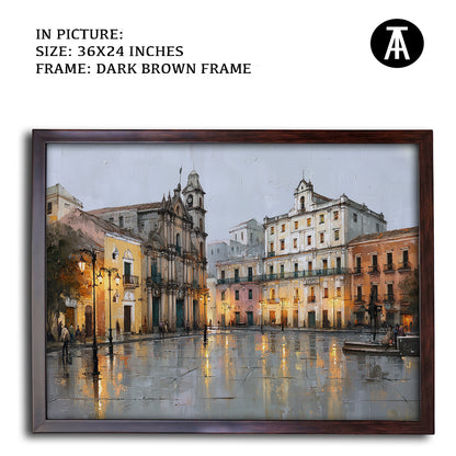 Artwork in Dark Brown Frame