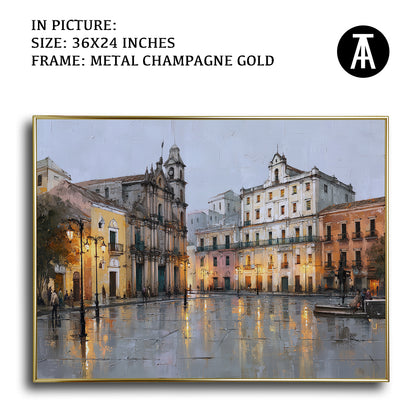 Artwork in Metal Champagne Gold Frame