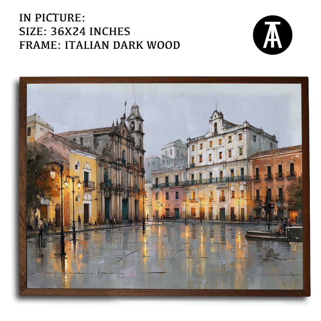 Artwork in Dark Wood Frame