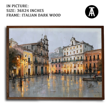 Artwork in Dark Wood Frame