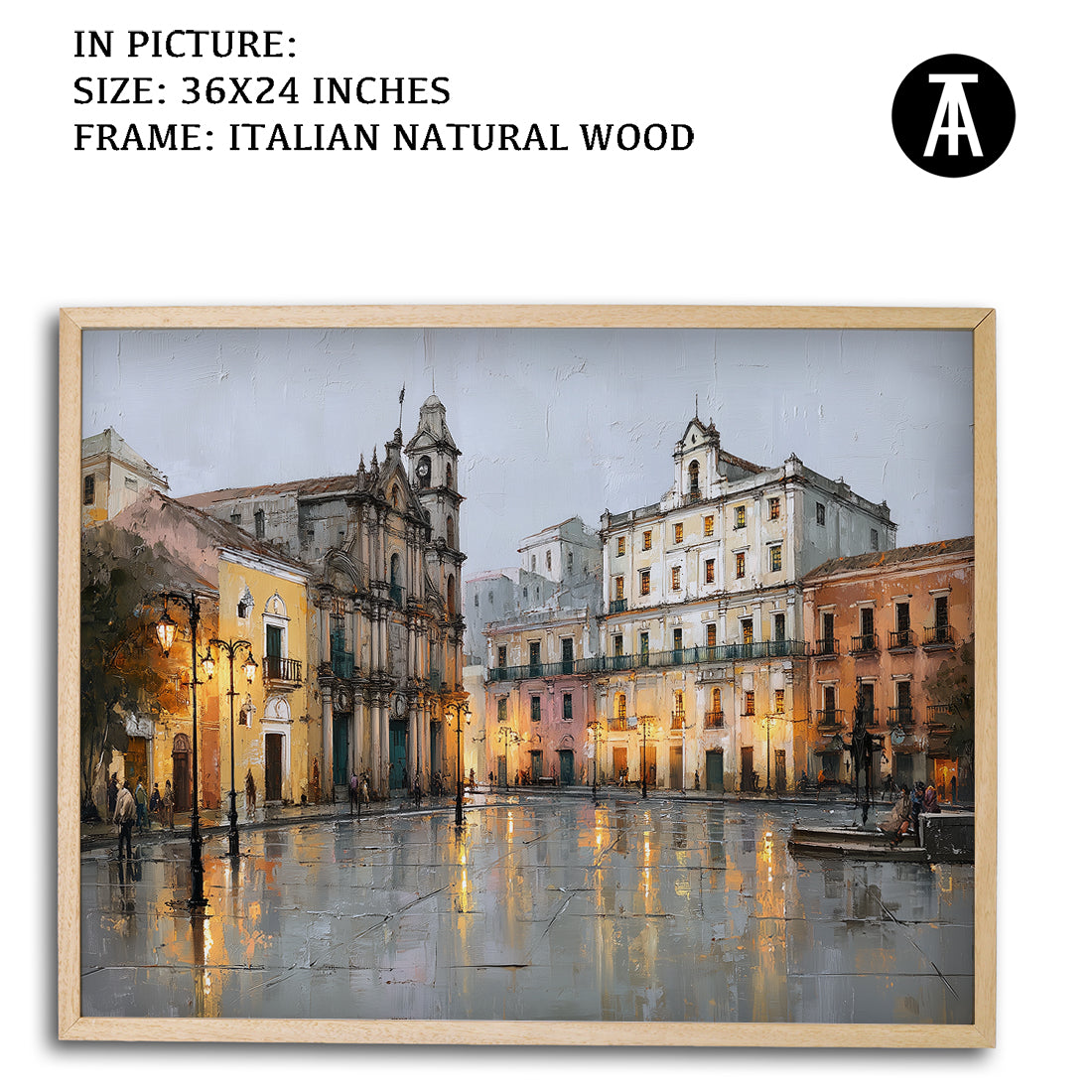Artwork in Natural Wood Frame