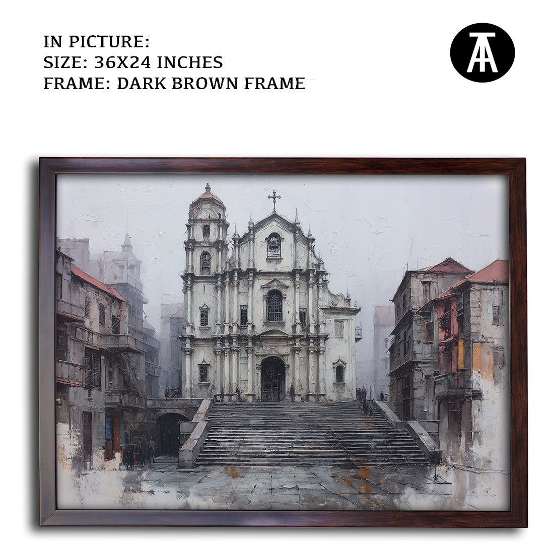 Artwork in Dark Brown Frame