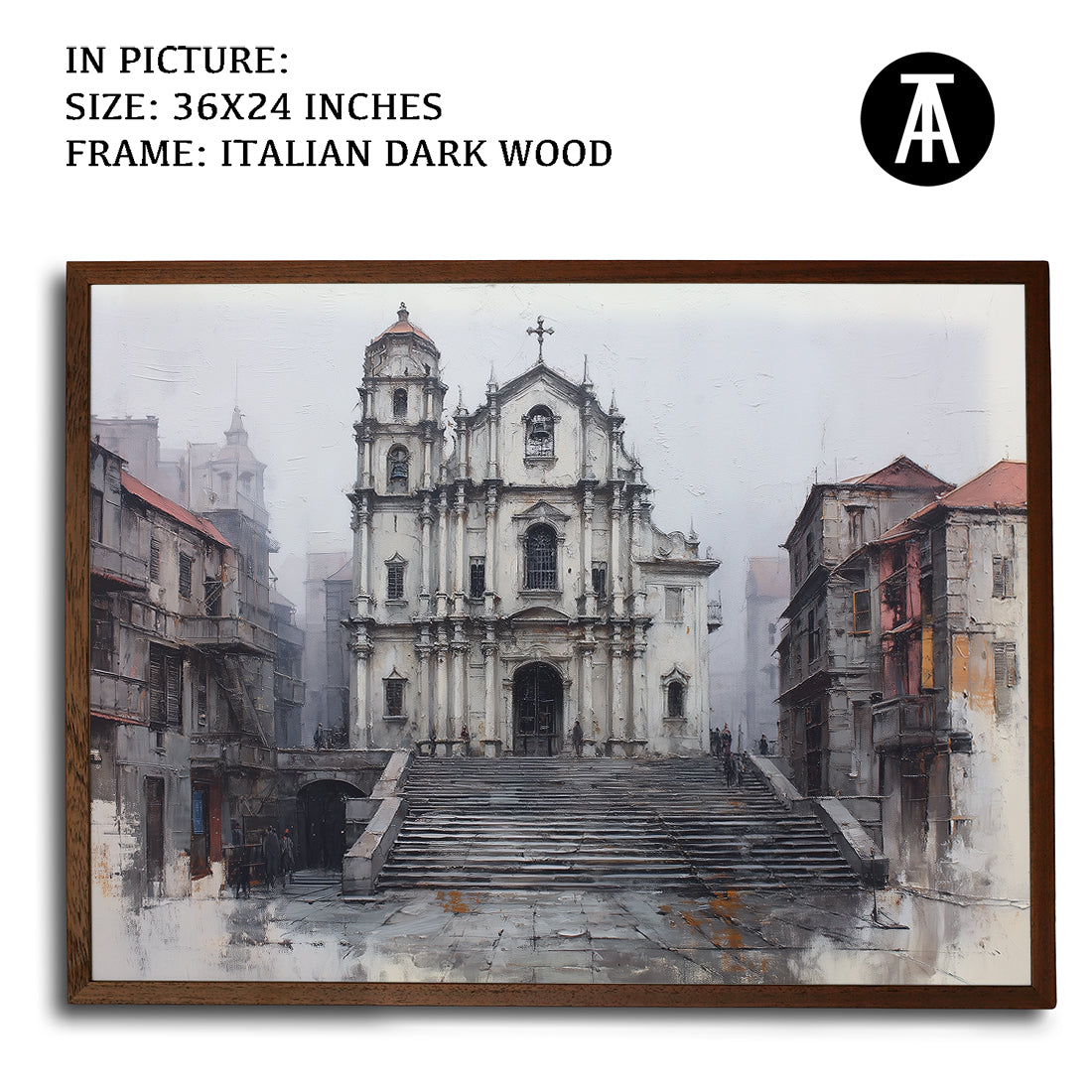 Artwork in Dark Wood Frame