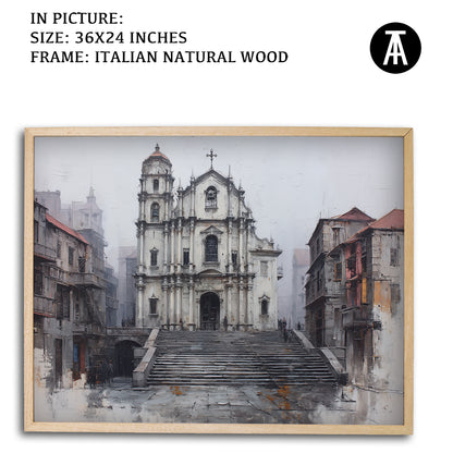 Artwork in Natural Wood Frame